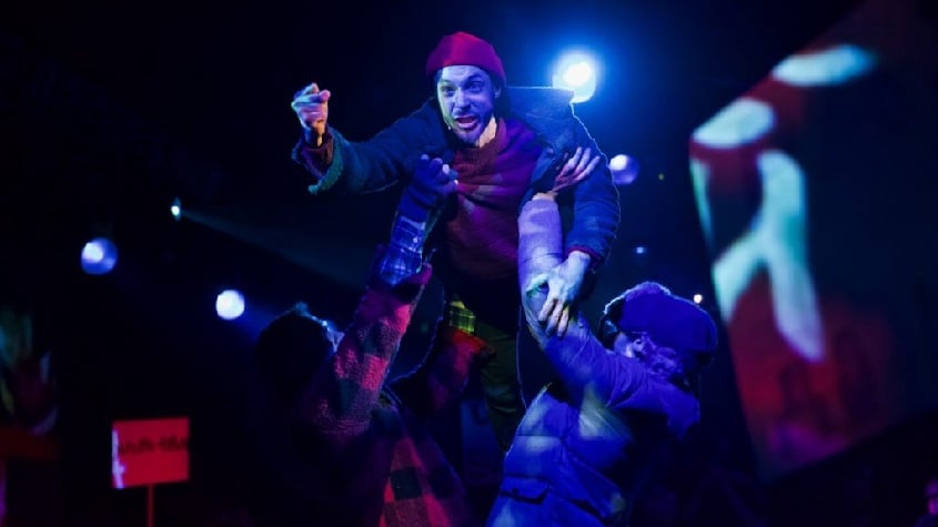 An activist in the revolution - a production still from Counting Sheep.